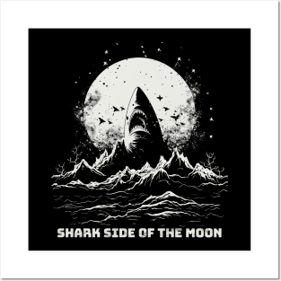 Shark Side of the Moon | Shark Enthusiast Tee Posters and Art